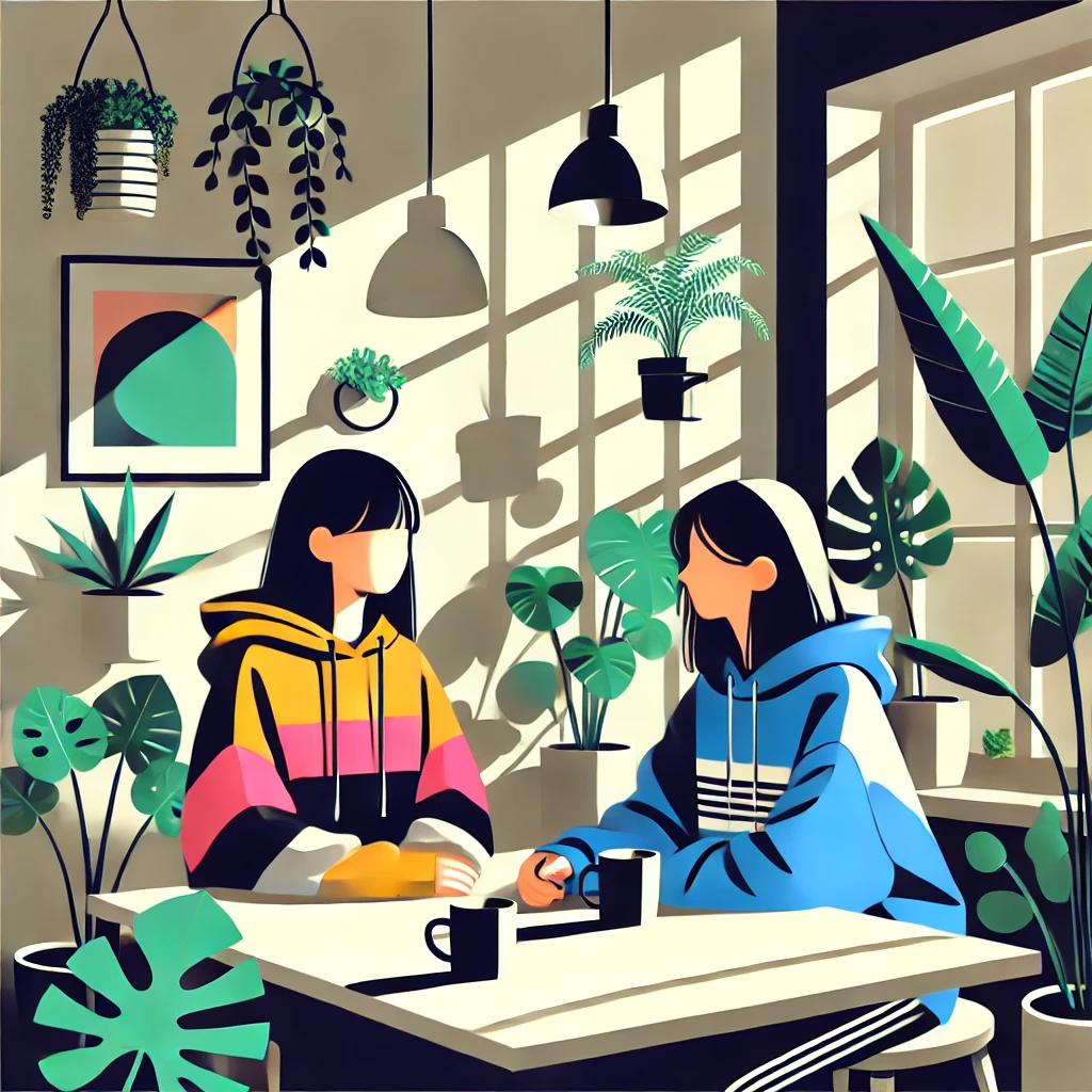 Dwie kobiety rozmawiające ze sobą