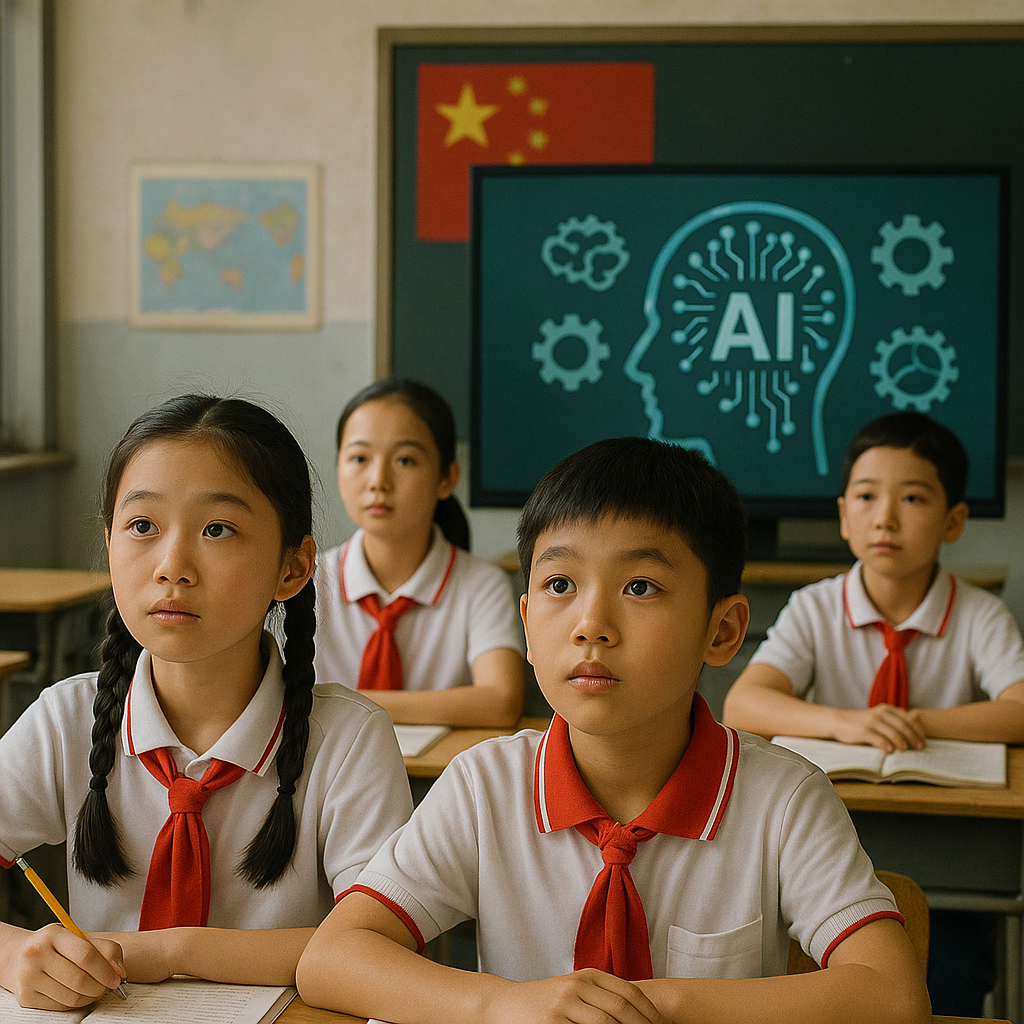 chińskie dzieci uczą się o AI