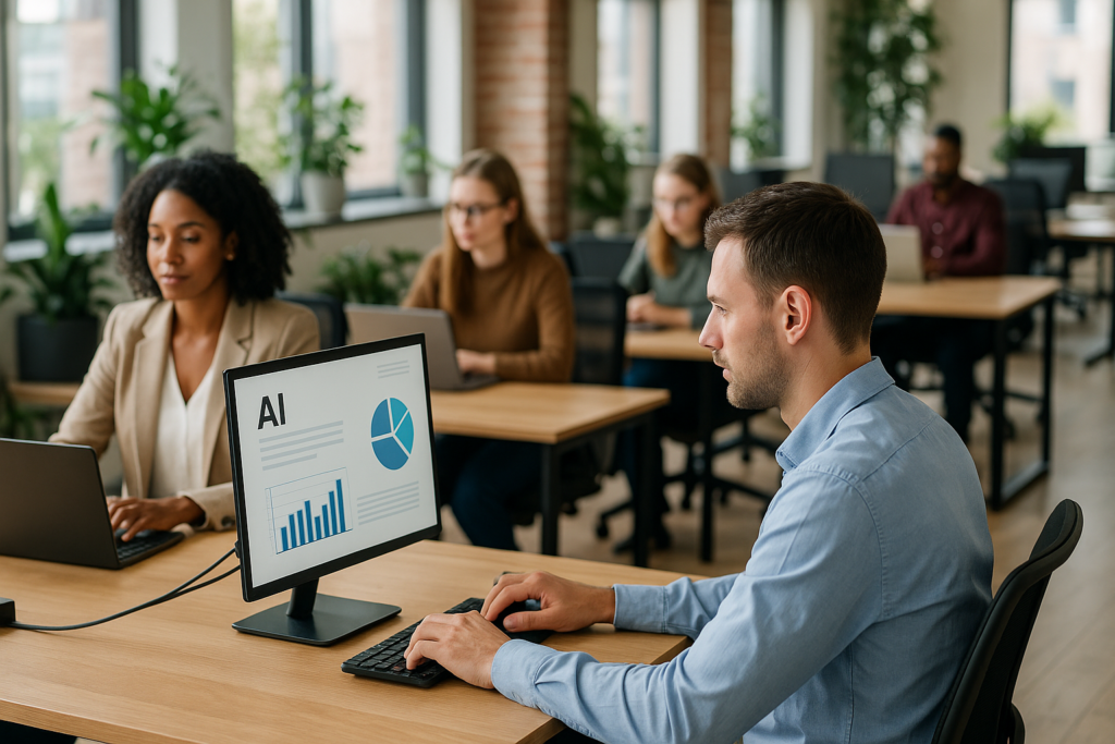 a man using a computer