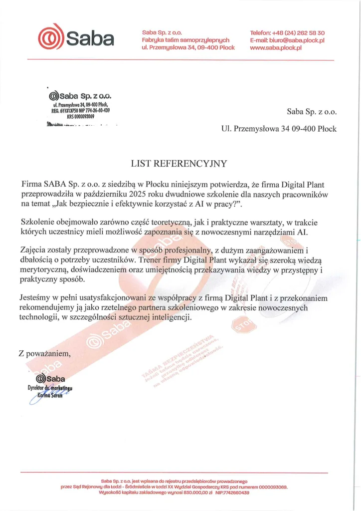 Referencje Saba Plock