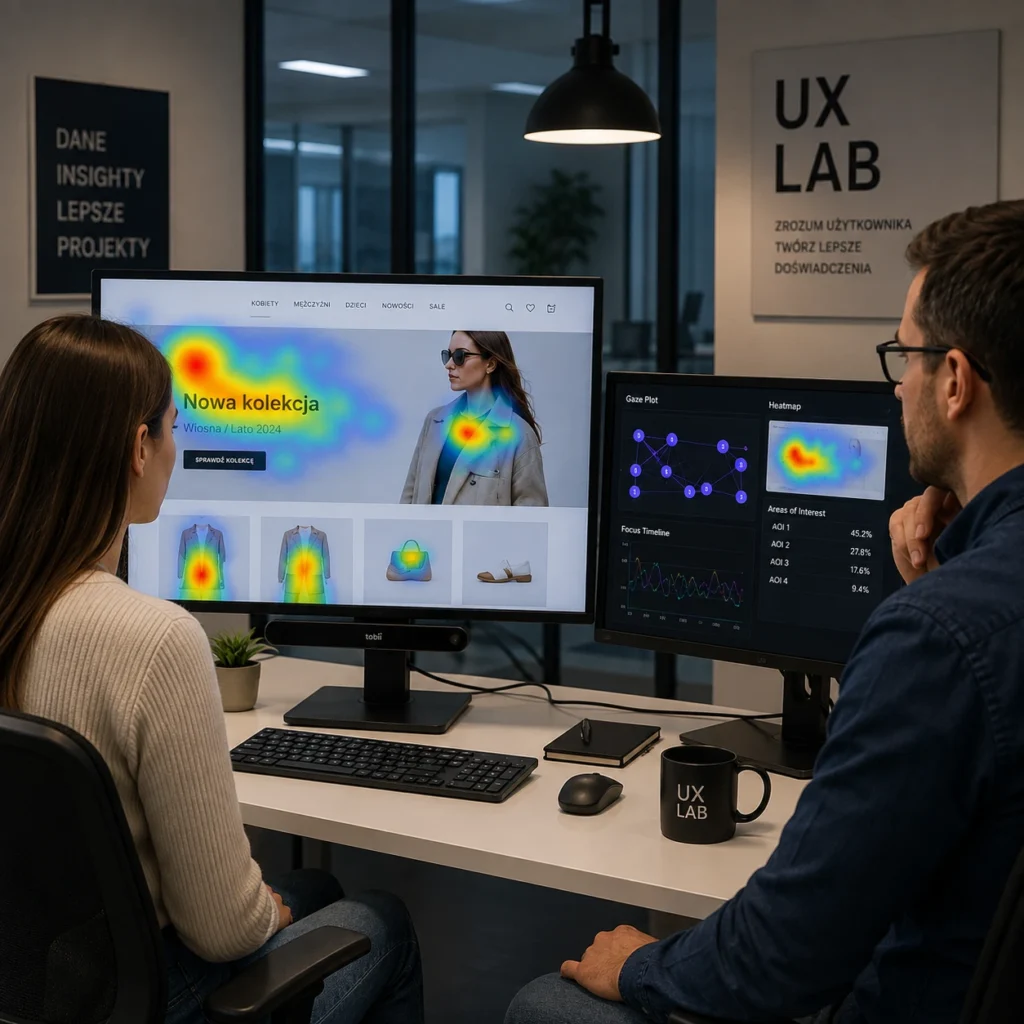 Badanie eye tracking podczas testów UX kwdrat