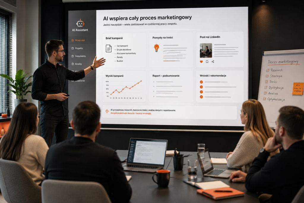 Hero – marketer pracujący z AI w marketingu